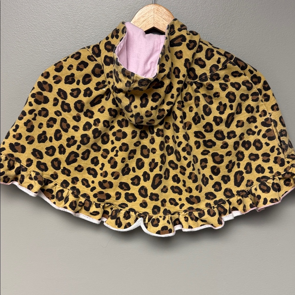 Baby Headquarters Leopard Print Cape 24M Ruffle Hem - Picture 2 of 4